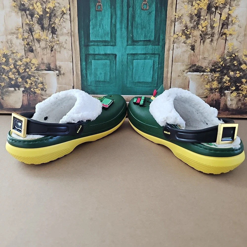 Buddy The Elf × Crocs Fleece Lined Green Christmas Clogs Men's Sz 5, Women's 7